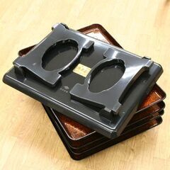 中古 5台セット 御膳 新平安膳 尺8寸×尺4寸 金梨地 百万石 1人用食事台 折りたたみ式 業務用 料亭 宴会 札幌市 清田区 平岡の画像