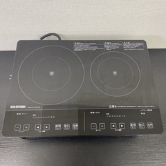 【ご来店限定】＊ アイリスオーヤマ 2個口IHコンロ200v 2019年製＊1014-1の画像