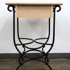 ≪ZC067-中≫メーカー不明 アイアンレッグサイドテーブル 小テーブル/エンドテーブル/机 飾り台 収納 家具/インテリア 寝室/リビングの画像