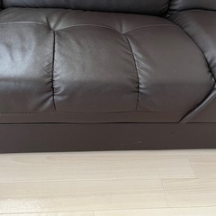 ソファ　ソファベッド　引き出し付き　収納　ブラウン　茶色の画像