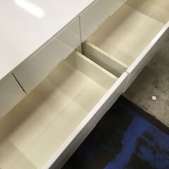 ★リユースのサカイ横浜南店★YM1529  ローチェスト ホワイト W160×D42×H72 クリーニング済みの画像