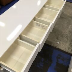 ★リユースのサカイ横浜南店★YM1529  ローチェスト ホワイト W160×D42×H72 クリーニング済みの画像
