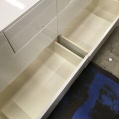 ★リユースのサカイ横浜南店★YM1529  ローチェスト ホワイト W160×D42×H72 クリーニング済みの画像