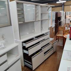 【愛品倶楽部柏店】綾野製作所 2枚スライド1枚フラップ式扉キッチンボード スイート 幅170cmの画像