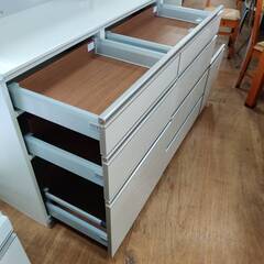 【愛品倶楽部柏店】綾野製作所 2枚スライド1枚フラップ式扉キッチンボード スイート 幅170cmの画像