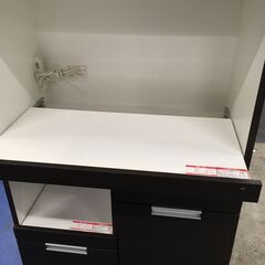★リユースのサカイ横浜南店★YM1531 NITORI レンジ台 ブラウン/ホワイト W80×D43×H116 クリーニング済みの画像