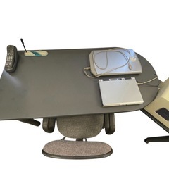 グレー L字型パソコンデスク チェア付の画像