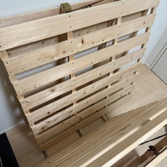 【シングルサイズ】布団干し機能付きすのこベッド×2点　木の香　日光那須　の画像