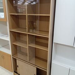 リユースのサカイ栃木店★ジモティ割あり★  収納棚 ベージュ W90.5×D29×H175 クリーニング済み TC11099の画像