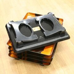② 中古 5台セット 御膳 新平安膳 尺8寸×尺4寸 雲梨地 百万石 1人用食事台 折りたたみ式 業務用 料亭 宴会 札幌市 清田区 平岡の画像