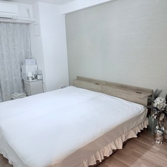 【確定しました🙇‍♀️】引き出し収納付き　ベッド 『Serest セレスト』 グレージュの画像