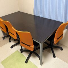 会議セット / 会議用テーブル（幅1800 x 幅900）/ チェア（４脚）の画像