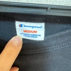 Champion ブラック カットソーワンピース Mの画像