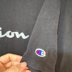 Champion ブラック カットソーワンピース Mの画像