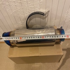 差し込み径Φ60.5 汎用 スリップオン サイレンサー　チタン焼け色 マフラー　ショートサイレンサーの画像