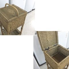 KAZAMA 籐の家具 蓋付きバスケット 収納ラック 収納家具 ラタン カザマ☆ 札幌市 北区 屯田 の画像