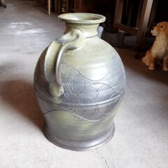 苧坂恒治作 花瓶 花器 花入れ オブジェ 置物　/TJ-2621 1Fの画像