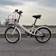 【整備士による点検済み】　☆前後中古タイヤ☆   折り畳み自転車　防犯登録料込価格︎‼︎の画像