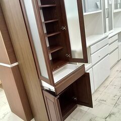 *お値段見直しました*リユースのサカイ栃木店★ジモティ割あり★  食器棚 ブラウン W59.8×D40×H180 クリーニング済み TC11103の画像