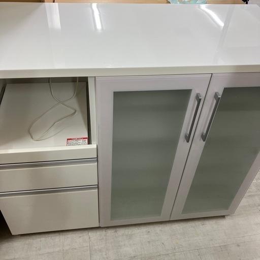 ニトリ　キッチンカウンター　2枚扉　引き出し付き　ホワイト　【トレファク堺福田店】