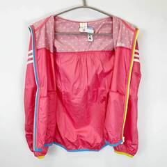 アディダス NEO LABEL SC ウィンドフーデッド ジャケット ジップアップパーカー S ピンク Z54842 レディース ADIDAS ハート柄 ネオレーベル スポーツウェア ランニングの画像