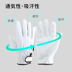 【L】3双包 工作用猪皮手套 魔术贴 革手袋 作業用 豚革手袋 手袋 作業用の画像