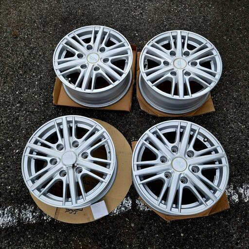 ~SOLD!~【中古品】ハイエース 15インチ ホイール 15ｘ6.0 +35 6-139.7 シルバー 4本セット  グランヴァード HC1