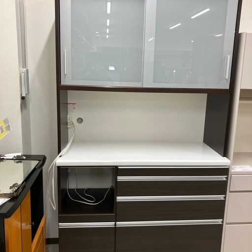 レンジボード　2枚扉　4段　ブラウン　【トレファク堺福田店】