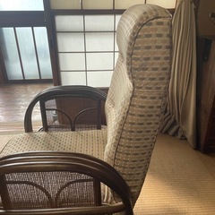 ラタン 籐 リクライニング、回転 サイドにラック、棚付 近所無料
お届け　アンティークの画像