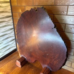 木の置物　輪切りの画像