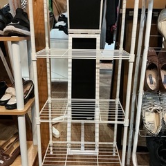 スチーム棚🌈4段スチールラック収納ラック収納家具幅43.8cm奥行き28.9cm高さ97.5cm白の画像