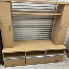 テレビボード　ハイタイプ　ナチュラル×シルバー　【トレファク堺福田店】の画像