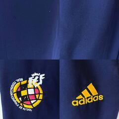 アディダス スペイン代表 トラックパンツ 裏メッシュ M ネイビー メンズ ADIDAS ウォームアップ トレーニングウェア サッカーの画像