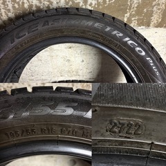 B-28 タイヤ 中古　PIRELLI STUDLESS ICE ASRNETRICO PLUS 195/55R16の画像