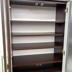 ★リユースのサカイつくば店★TK6870 松田家具 食器棚 ブラウン H205×D45×W79 クリーニング済みの画像