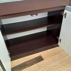 ★リユースのサカイつくば店★TK6870 松田家具 食器棚 ブラウン H205×D45×W79 クリーニング済みの画像