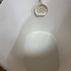猫トイレ　アイボリー　上から入るタイプ　大きめの画像