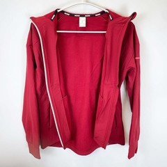 ミズノ テックシールドジャケット フーディ S レッド 32MC2860 レディース MIZUNO パーカー 防風 ストレッチ 撥水 スポーツウェアの画像