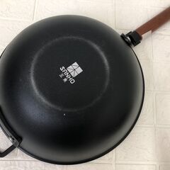 展示品！SANHO サンホ 鉄製深型 フライパン 中華鍋 32cmの画像