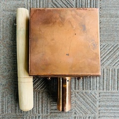 銅製卵焼き器 12cm 木製ハンドル付き新品未使用　送料無料の画像