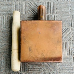 銅製卵焼き器 12cm 木製ハンドル付き新品未使用　送料無料の画像