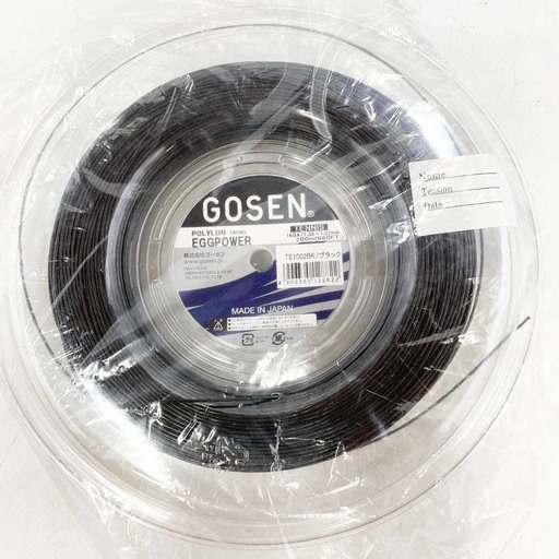 ゴーセン200M ロール ブラック(EGGPOWER 17) TS1012BK 最終値下げ！ゴーセンエッグパワー17200MロールブラックTS1012BK
