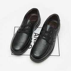 牛革 牛皮 ビジネスシューズ メンズ 撥水加工 紳士靴 革靴 ブラックの画像