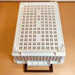 グリーンパル ワイド浅型ハンディバスケット（アイボリー）４個セットの画像