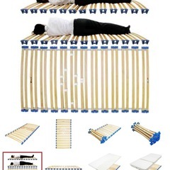 【ドルサル】巻き取り式　ウッドスプリング RollBlue スノコ 布団用スノコ シングルの画像