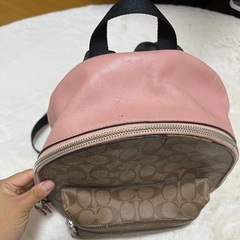 (訳あり)COACH ピンク‪✕‬ブラウン リュックの画像