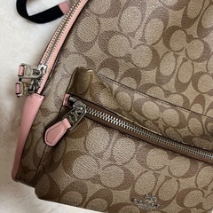 (訳あり)COACH ピンク‪✕‬ブラウン リュックの画像