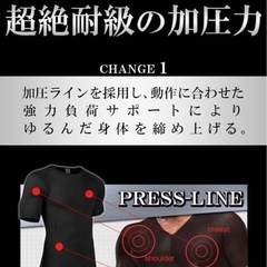 【正規品】ＳＩＸ-ＣＨＡＮＧＥ　加圧シャツ 加圧インナー 強力引締　Ｌ　シックスチェンジ　UNITED の画像