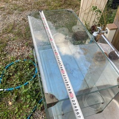 ガラス製2段ショーケース 昭和レトロ　古民具　ガラス飾り棚の画像