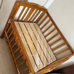 大和屋 ベビーベット 60×90cm 折りたたみ式 マットレス付の画像